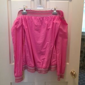 Pink Lilly Pulitzer off the shoulder top